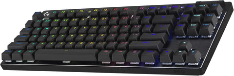 Logitech G PRO X TKL LIGHTSPEED Wireless Gaming Keyboard, Ultra-Portable Tenkeyless Design, LIGHTSYNC RGB, PBT keycaps, Tactile Switches (GX Brown), US INTL Layout - Black