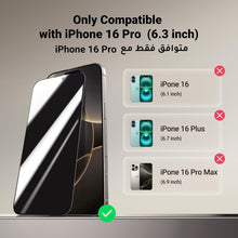 UGREEN iPhone 16 Pro Screen Protector Privacy 6.3'' 100% Privacy Protection Ultimate Drop Protection 1:1 Full Coverage Anti Spy Screen Protector 9H Tempered Glass Fit for Most Case 2 Pack