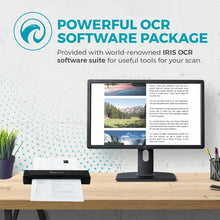 IRIScan Executive Portable Duplex Scanner - v4pro 8PPM Document Scanner: Free PDF Editor, USB, Scan to Word, PDF, XLS, Business Cards to Outlook, Duplex Scanner Win.