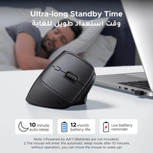 UGREEN Vertical Ergonomic Mouse, 4000 DPI Wireless Mouse Bluetooth & 2.4GHZ USB Receiver, 4 Adjustable DPI 1000/1600/2000/4000, Compatible Windows/MacOS/Linux/Chrome/Android, for MacBook, PC, Tablet