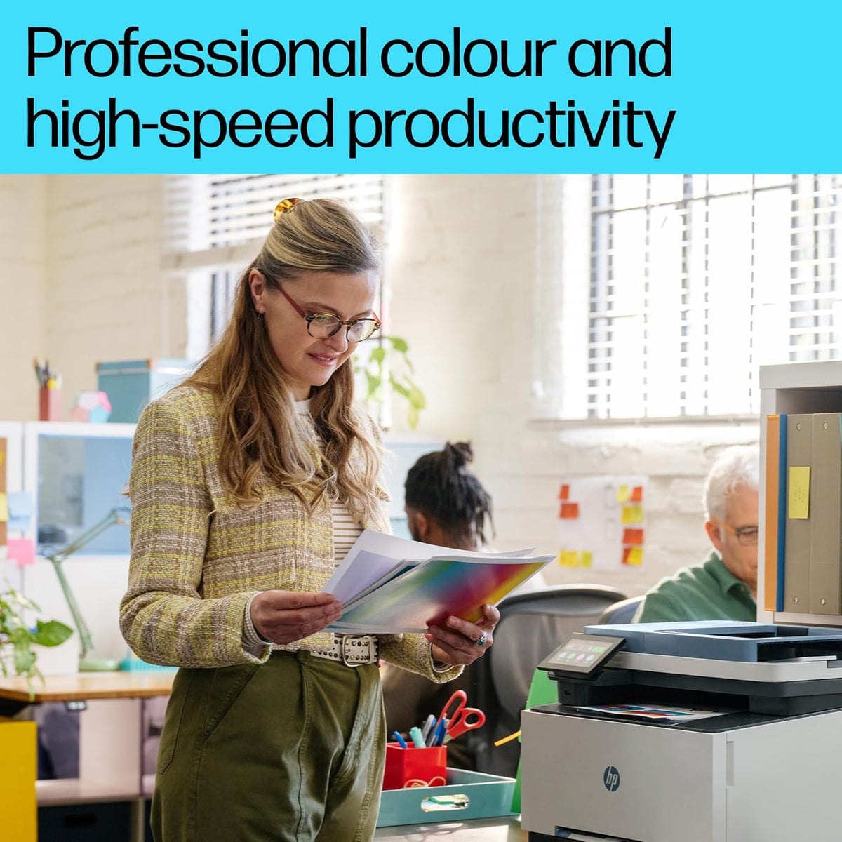 HP Color LaserJet Pro MFP 3303sdw - Print, Copy, Scan; Wireless, Two-sided printing, 250-sheet input tray; Print speed up to 25 ppm (black) and 25 ppm (color) - Blue [499M6A]