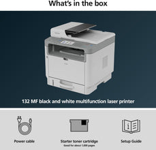 RICOH 132 MF Black & White Laser All-in-One Printer | 34ppm | Multifunction Copy Scan Fax | Touchscreen | Easy Change Toner | Ethernet, USB | Duplex Printing
