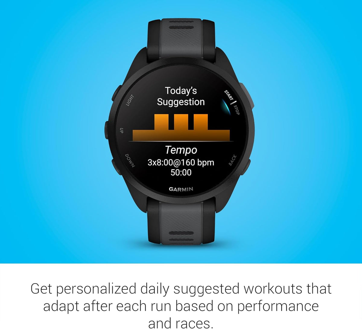 Garmin Forerunner 165, Easy to Use Lightweight GPS Running Smartwatch, AMOLED Touchscreen, Advanced Training, Insights and Features, Safety and Tracking Features, Up to 11 days Battery Life, Black