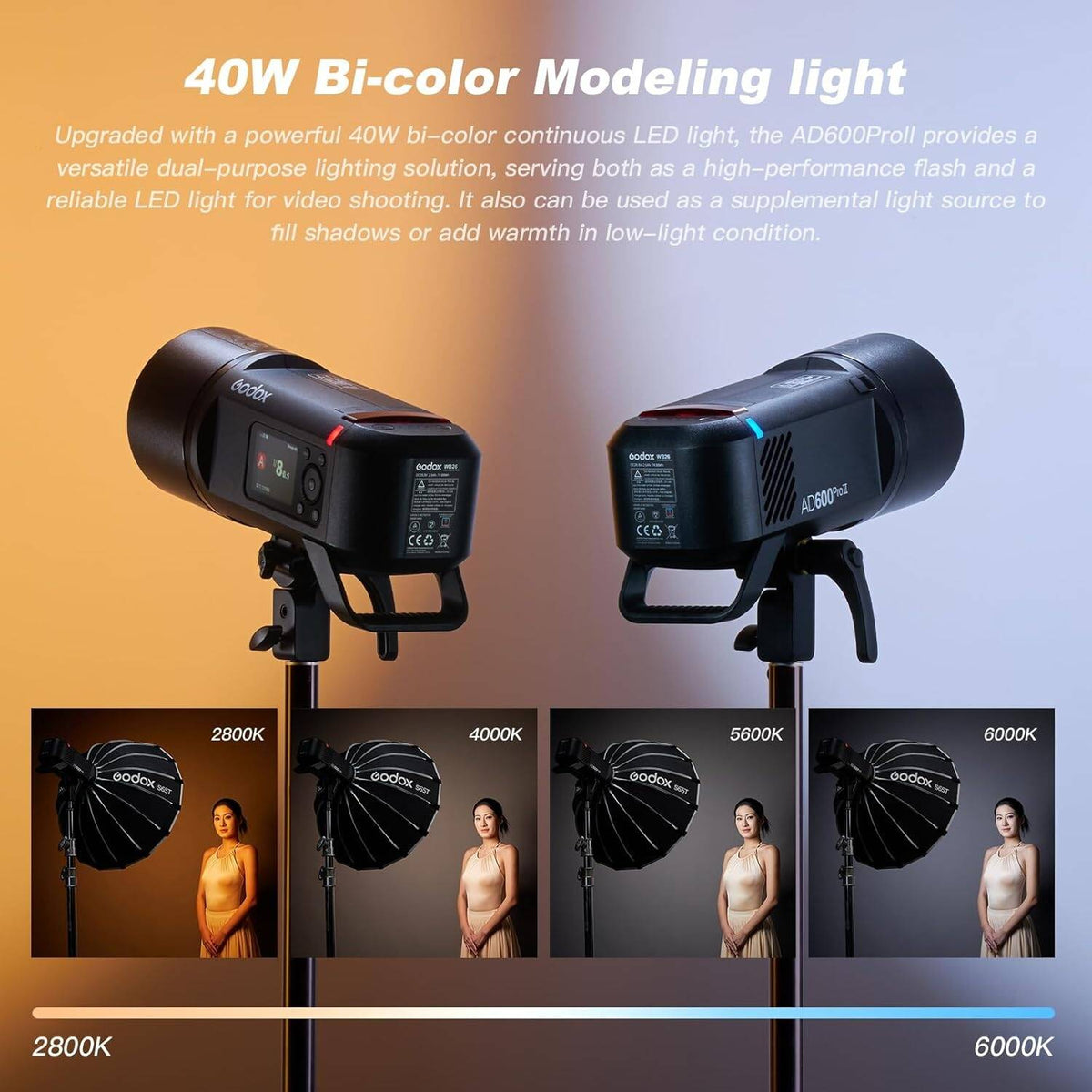 GODOX AD600Pro II All-in-One Outdoor Flash 600Ws TTL Monolight with HSS, 2.4GHz Wireless X System, Rechargeable Battery, Bowens Mount