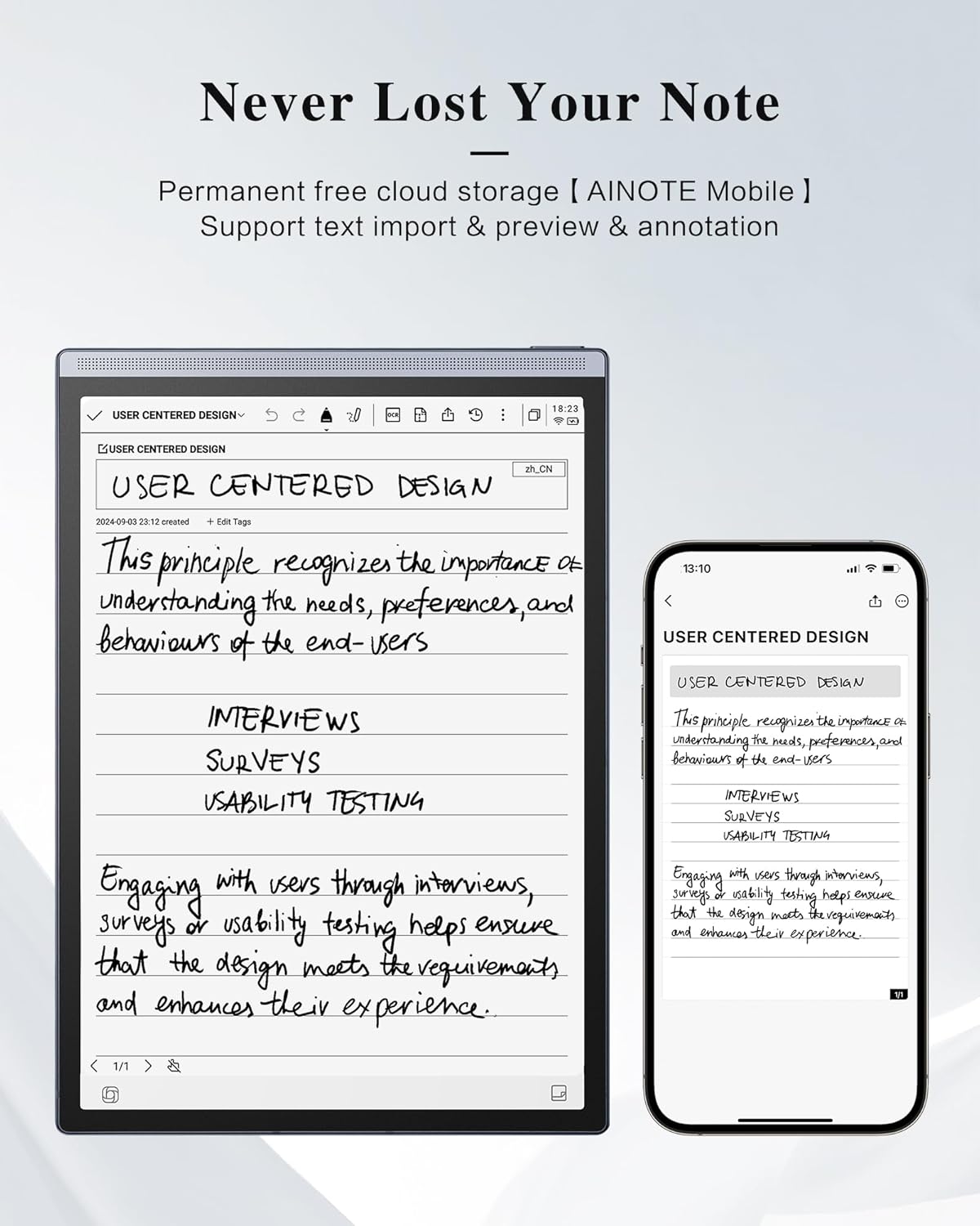 iFLYTEK AINOTE Air 2, 8.2" Paper Tablet with ChatGPT, Handwriting & Voice-to-Text Digital Notebook, Translation &Transcription, for Note-Taking, Reading,Study, WiFi-6 & Bluetooth,32GB, Pen Included