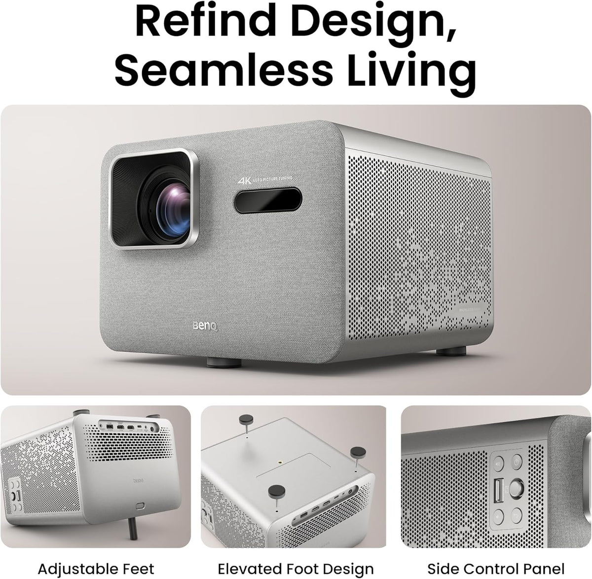 BenQ TK705i 4K HDR Home Entertainment Projector, 3000 ANSI Lumens, Google TV, Netflix, Low Input Lag, Auto Image Adjustment, Optical Zoom, Bluetooth, HDMI 2.1, 150" Big Screen, MEMC, HDR 10+