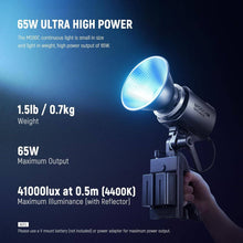 NEEWER MS60C RGBWW LED Video Light with 2.4G/APP Control, 65W Metal Mini RGB COB, Bowens Mount Spotlight, 2700K-6500K, 8300lux/1m, CRI 97+/TLCI 98+,17 Effects + RGBCW | AWP012551