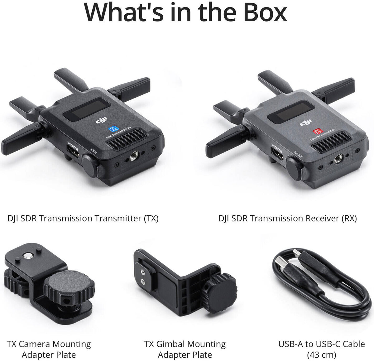 DJI SDR Transmission Combo, Long-Range Wireless System with Tri-Band SDR, 1080p60 Output, HDMI/SDI I/O, Low Latency for Broadcast, Film, and Multi-Device Monitoring | CP.RN.00000397.02