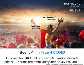 Optoma UHD35 True 4K UHD Next Generation Gaming Projector | 3600 Lumens | 4.2ms Response Time at 1080p with Enhanced Gaming Mode | Lowest Input Lag on 4K Projector | 240Hz Refresh Rate | HDR10 & HLG