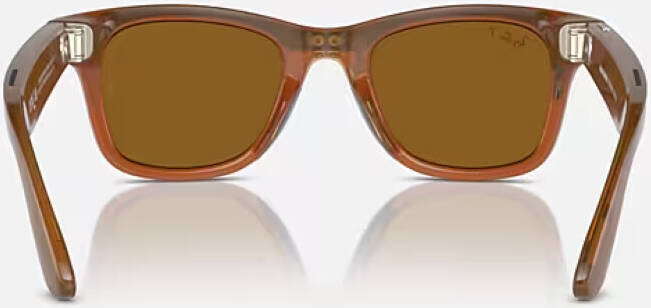 Meta Ray-Ban Smart Glasses Wayfarer Large 53/22/155 Shiny Caramel Polar Brown RW4008