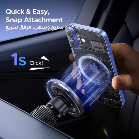 UGREEN Car Phone Holder MagSafe Car Mount, [360° Rotation Super Stable], One-hand Auto Lock, No Blocking Air Vent Magnetic Mobile Holder Accessories, Fit for iPhone 16/15/14/13, Samsung S25/24/S23