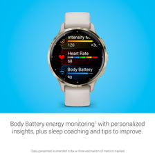 Garmin Amoled Fitness Smartwatch Venu 3S - 41MM Case | Upto 10 Days of Battery Life and Touchscreen Display | Animated Workouts and Garmin Coach