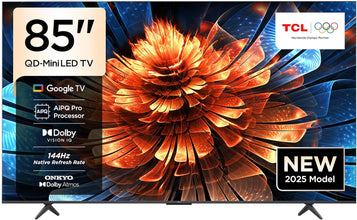 TCL Television 85 Inch Smart TV 4K QD-Mini LED Colorful Quantum Crystal HDR 10+ Gaming Google TV, 144Hz Native Refresh Rate, ONKYO 2.1 Hi-Fi, Dolby Atmos, AI Mode, Game Master-85Q6C (2025 Model)