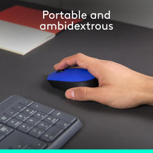 Logitech M171 Wireless Mouse for PC, Mac, Laptop, 2.4 GHz with USB Mini Receiver, Optical Tracking, 12-Months Battery Life, Ambidextrous - Blue