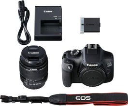 Canon EOS 4000D DSLR With EF-S 18-55mm F/3.5-5.6 III Lens 18MP Built-In Wi-Fi Black