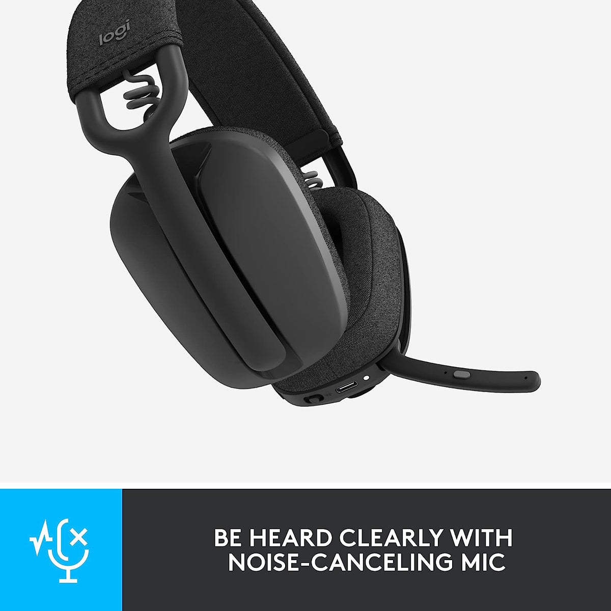 Logitech Zone Vibe 100 Lightweight Wireless Over-Ear Headphones , Graphite