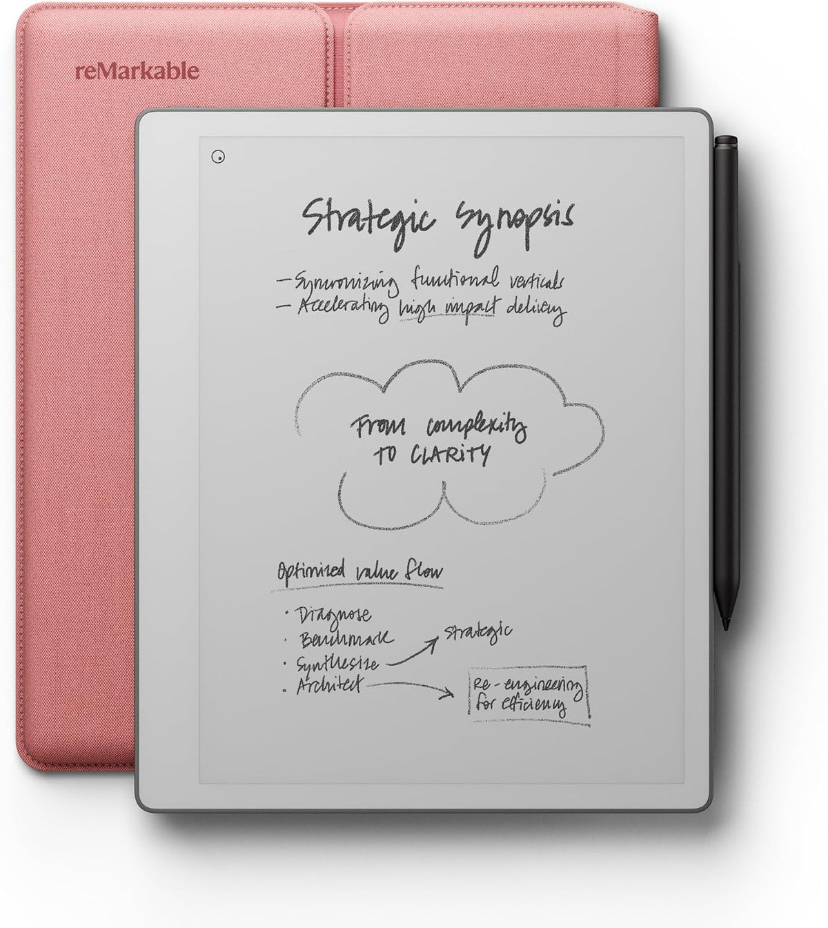 reMarkable Paper Pure with Marker Plus and Sleeve Folio Desert Pink