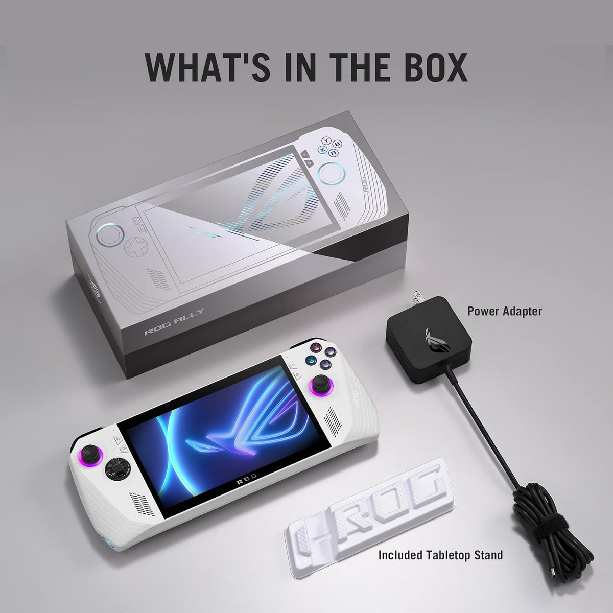 ASUS ROG Ally RC71L White Gaming Handheld, AMD Ryzen Z1 Extreme 16GB 512GB SSD, Radeon Navi3, WIN11 HOME, 7-inch 120Hz/7ms, Gorilla Glass DXC, Touch Screen, Fingerprint