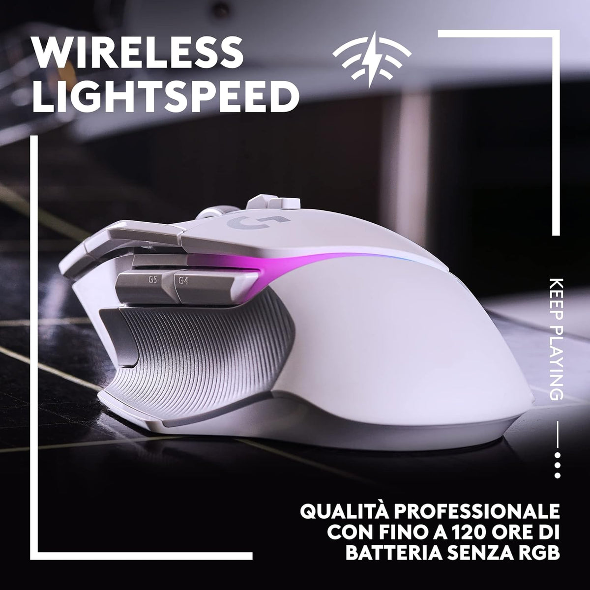Logitech G502 X PLUS LIGHTSPEED Wireless RGB Gaming Mouse - , HERO 25K sensor, compatible PC macOS/Windows White