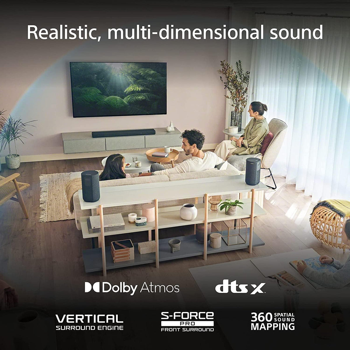 Sony HT-A3000 3.1ch Dolby Atmos Soundbar Surround Sound Home Theater with DTS:X Works with Google Assistant