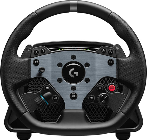 Logitech G PRO Racing Wheel for PC, Direct Drive 11 Nm Force, TRUEFORCE Force Feedback, Magnetic Gear Shift Paddles, Dual Clutch, OLED Display, Quick Release, PRO Button Layout, Black