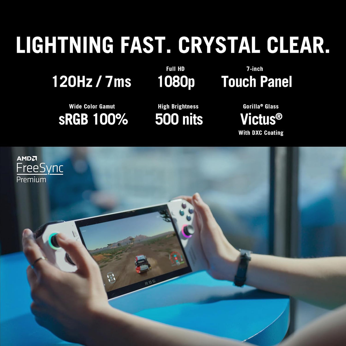 ASUS ROG Ally RC71L-NH019W (White) Gaming Handheld, AMD Ryzen Z1 Processor 16GB 512GB SSD, AMD Radeon, WINDOWS 11 HOME, 7-inch 120Hz/7ms, Gorilla Glass DXC, Touch Screen