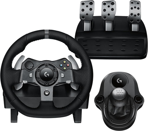 Logitech G920 Driving Force Racing Wheel for Xbox One and PC & Driving Force Racing Shifter for G29 and G920 Driving Force Racing Wheels, 941-000130, Black