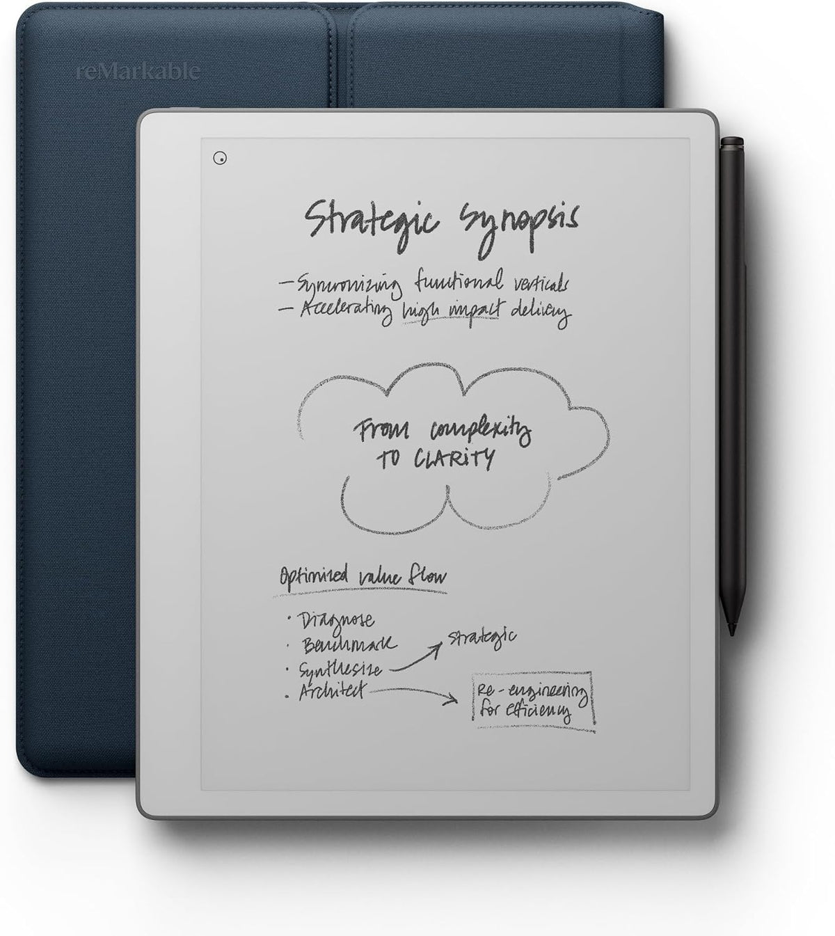reMarkable Paper Pure with Marker Plus and Sleeve Folio (Grey/Ocean Blue)