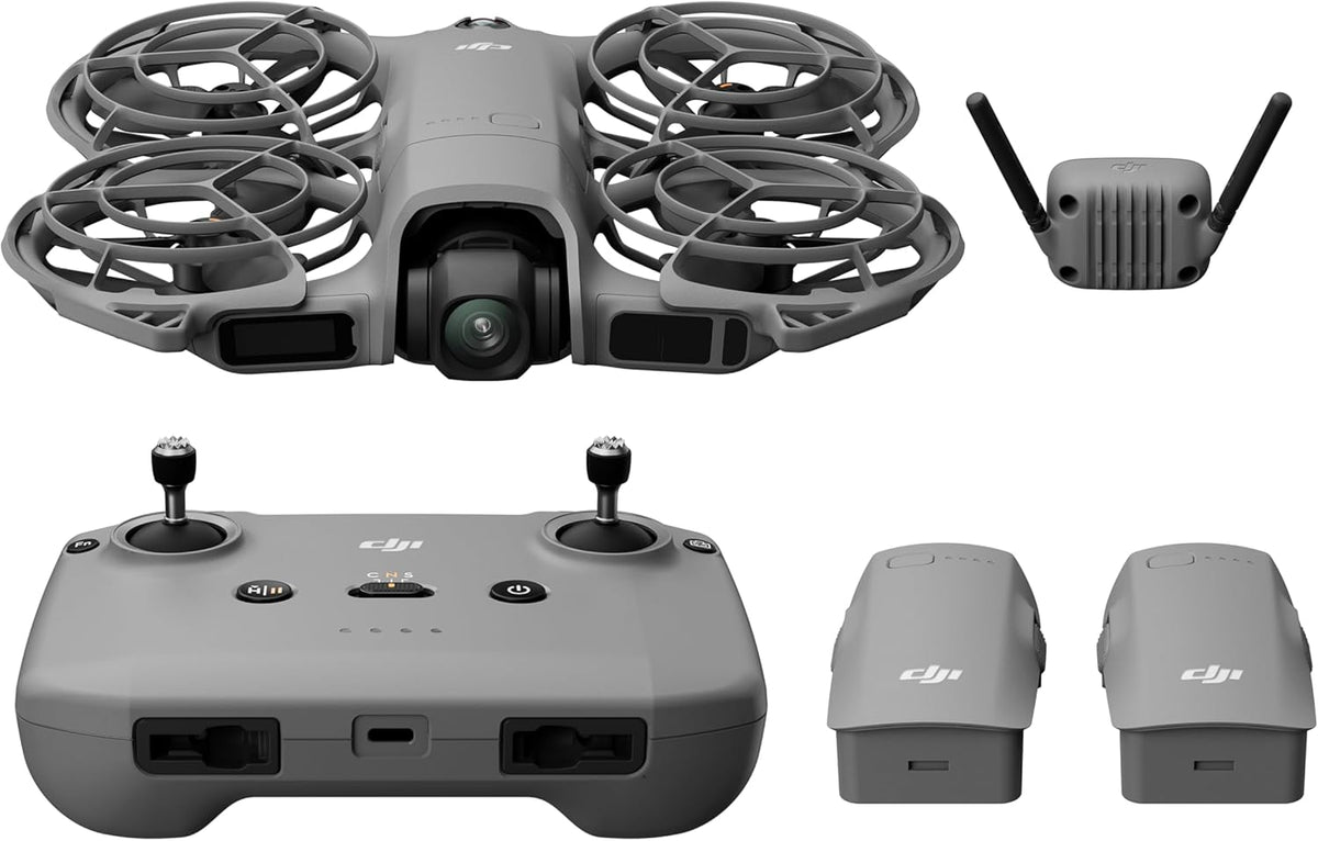DJI Neo Fly More Combo, 4K UHD Camera Drone, 135g, AI Subject Tracking, QuickShots, Stabilized Video, RC-N3 & 3 Batteries for 60 Flights,