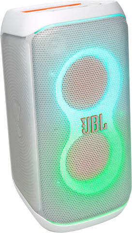 JBL Party Box Club 120 | Powerful Sound & Lightshow | Up to 12 Hours Playtime | AI Sound Boost | Multi-speaker connection by Auracast | Dual Mic & Guitar Inputs | JBLPBCLUB120SWUK, White