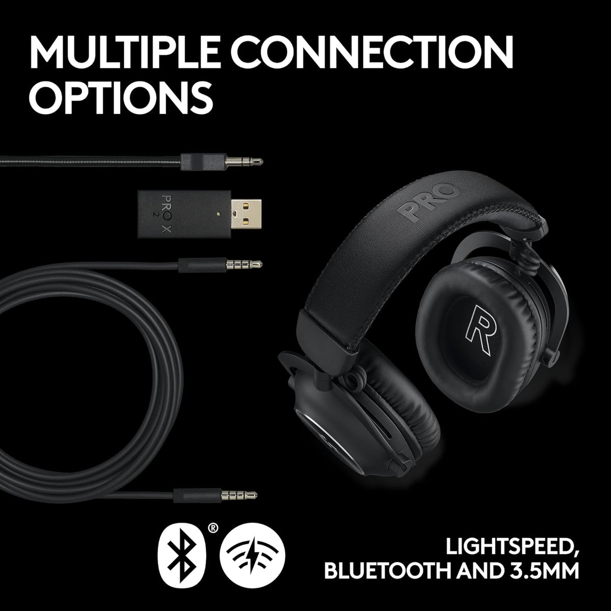 Logitech G PRO X SUPERLIGHT 2 LIGHTSPEED Wireless Gaming Mouse, USB-C Charging, Black + G PRO X 2 LIGHTSPEED Wireless Gaming Headset, Black