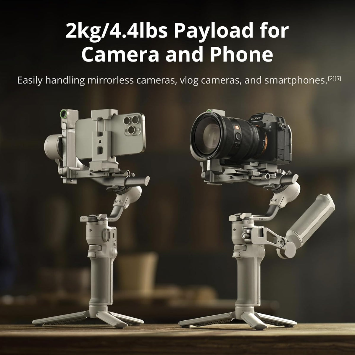 DJI RS 4 Mini Combo, Gimbal Stabilizer for Camera Canon/Sony/Panasonic/Nikon/Fujifilm, Auto Axis Locks, 2kg/4.4lbs Payload, Camera Gimbal, Briefcase Handle, UAE Version, Official Warranty Support