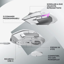 Logitech G502 X PLUS LIGHTSPEED Wireless RGB Gaming Mouse - , HERO 25K sensor, compatible PC macOS/Windows White