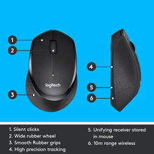 Logitech M330 Silent Plus Wireless Mouse, 2-Year Battery Life, Compatible With Pc, Mac, Laptop, Chromebook - Black