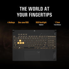 ASUS TUF F15 FX507VV-I7161G (Jaeger Gray), Gaming Laptop, i7-13620H 16GB 1TB PCIE G3 SSD, NV RTX4060, 8GB VRAM, WIN11 HOME, 15.6-inch FHD 1920X1080 16:9 144Hz, HD Webcam, Backlit-RGB-Eng-Arb-KB