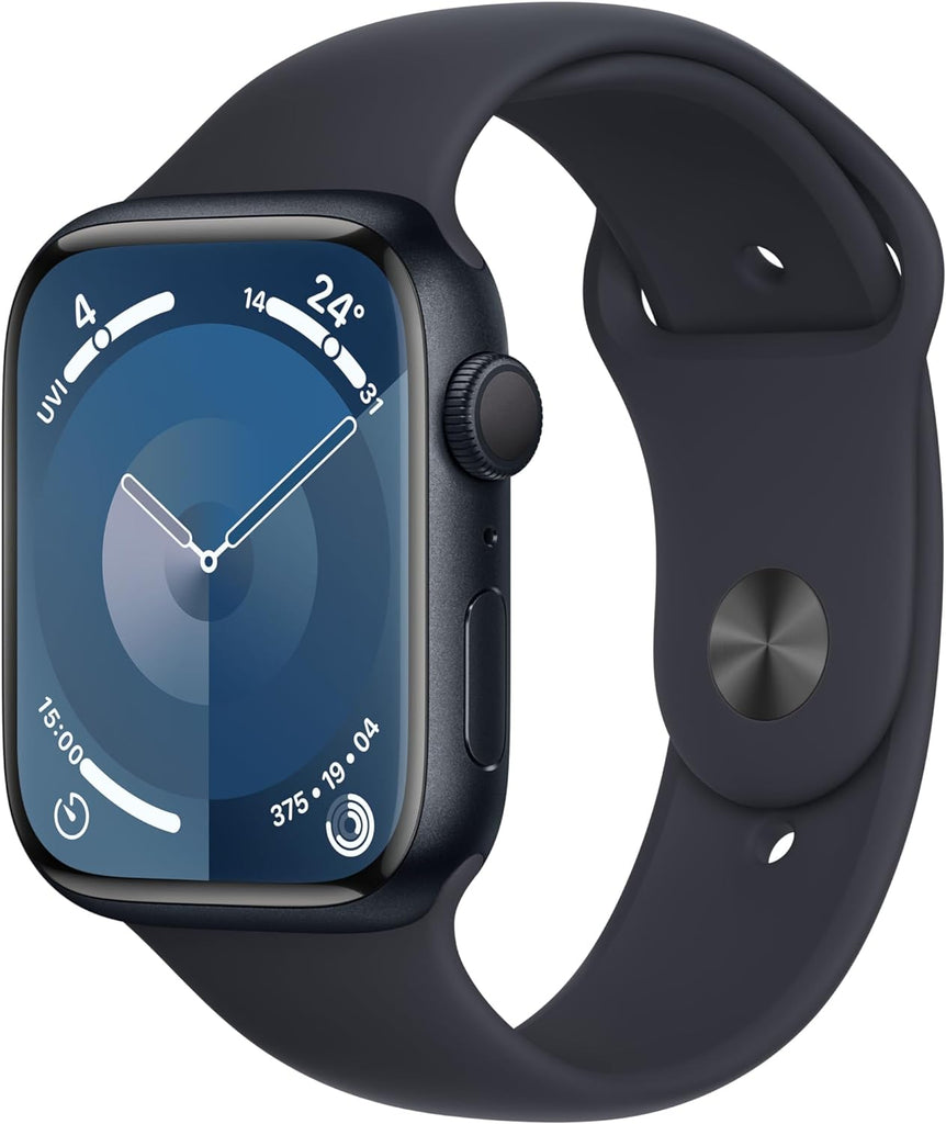 Apple Watch Series 9 [GPS 45mm] Smartwatch with Midnight Aluminum Case with Midnight Sport Band S/M. Fitness Tracker, Blood Oxygen & ECG Apps, Always-On Retina Display, Water Resistant