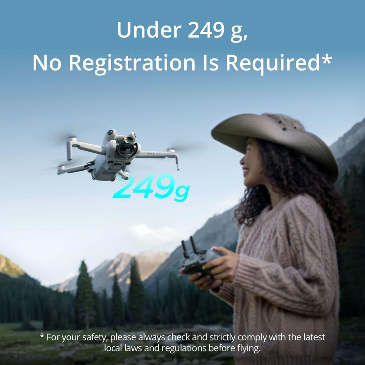 dji Mini 4 Pro (RC 2) Folding Mini-Drone 4K HDR Video Camera Under 0.549 lbs/249g