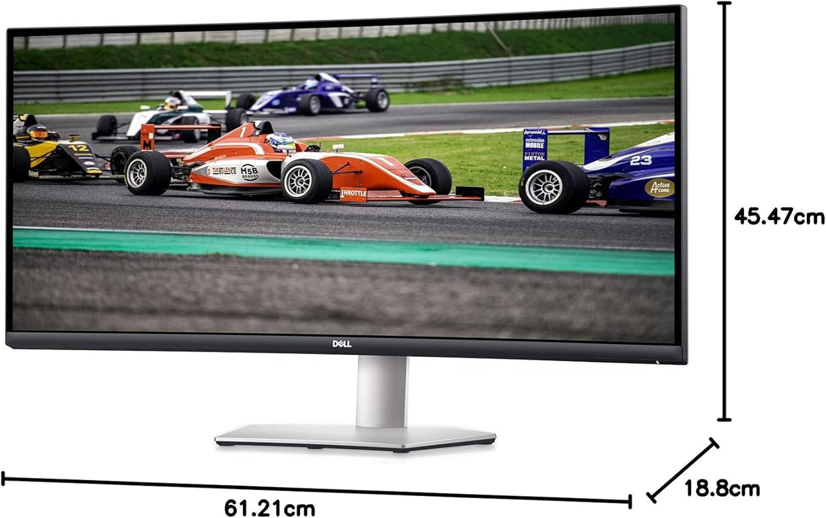 Dell S3422DW - 34-inch WQHD 21:9 Curved Monitor, 3440 x 1440 at 100Hz, 1800R, Built-in Dual 5W Speakers, 4ms Grey-to-Grey Response Time (Extreme Mode), 16.7 Million Colors, Silver