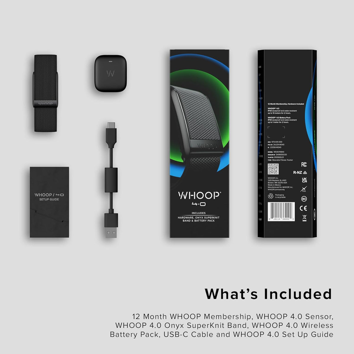WHOOP 4.0 With 12 Month Subscription – Wearable Health, Fitness & Activity Tracker – Continuous Monitoring, Performance Optimization, Heart Rate Tracking – Improve Sleep, Strain, Recovery, Wellness