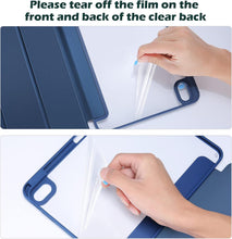 ProCase for iPad (A16) 11th Generation 11 Inch 2025/10th Generation 10.9 Inch 2022 Case with Pencil Holder, Hybrid iPad 11 10 Case with Clear Back, Supports Auto Wake/Sleep -Navy