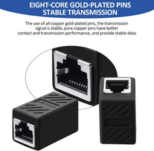 15 Pieces RJ45 Coupler, Ethernet Extension Adapter for Cat7/Cat6/Cat5e/Cat5