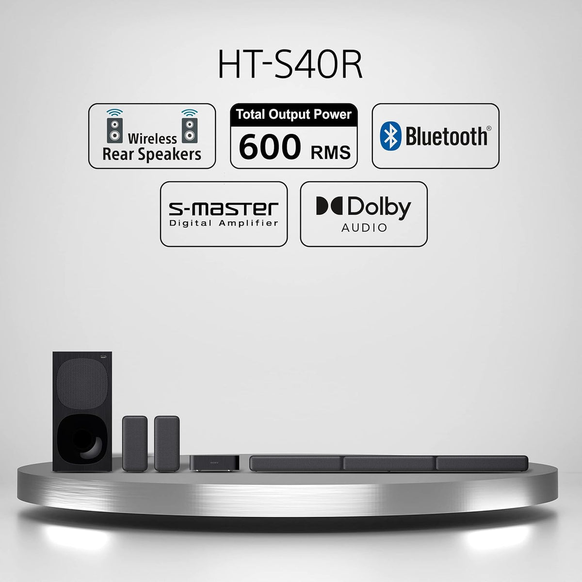 Sony HT-S40R 5.1ch Home Theater Soundbar System, Optical, HDMI, Black