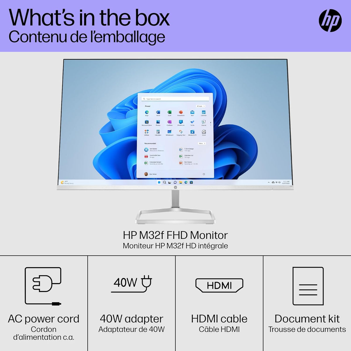 HP - M32f 31.5" LED Full HD FreeSync Monitor - Silver & Black
