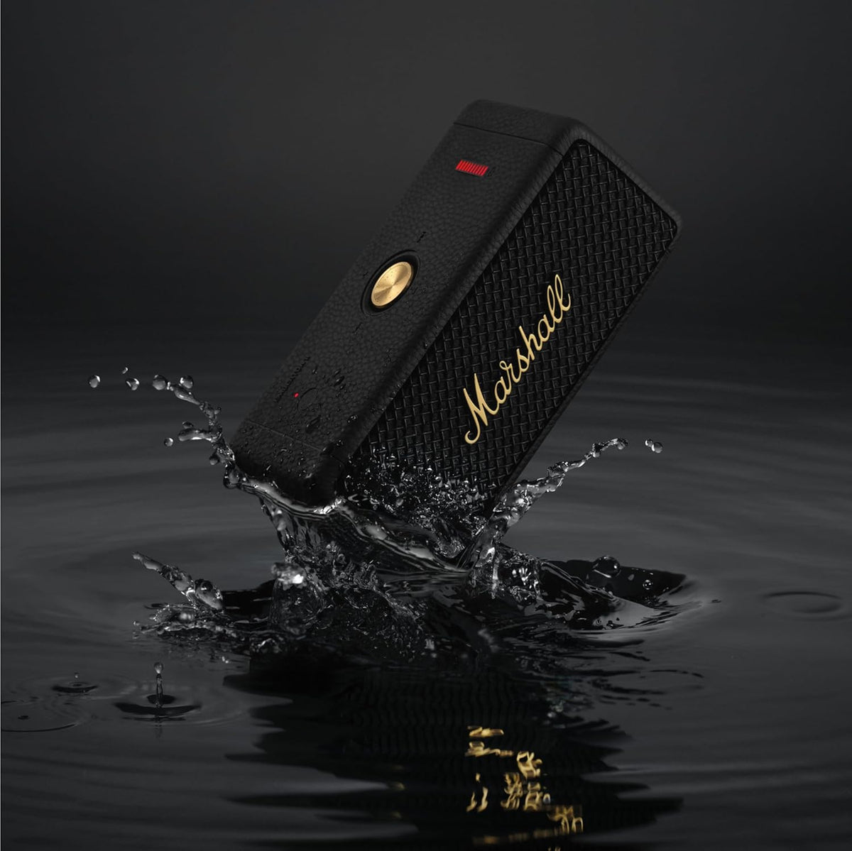 Marshall Emberton II Portable Bluetooth Speakers - Water Resistant Wireless Speakers Portable Speaker 30+ Hour of Playtime - Black and Brass