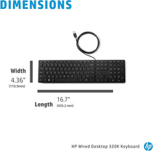 HP Wired Keyboard, 320K Black