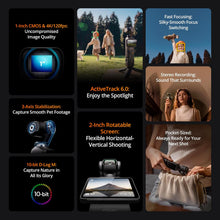 DJI Osmo Pocket 3, Vlogging Camera with 1'' CMOS & 4K/120fps Video, 3-Axis Stabilization, Face/Object Tracking, Fast Focusing, 2