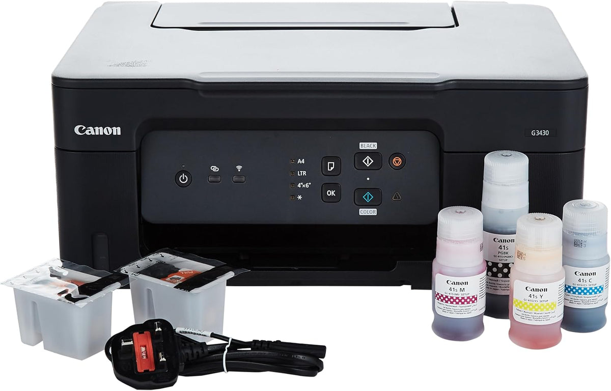 Canon PIXMA G3430 Wireless Colour 3-in-1 Refillable MegaTank Printer, Black