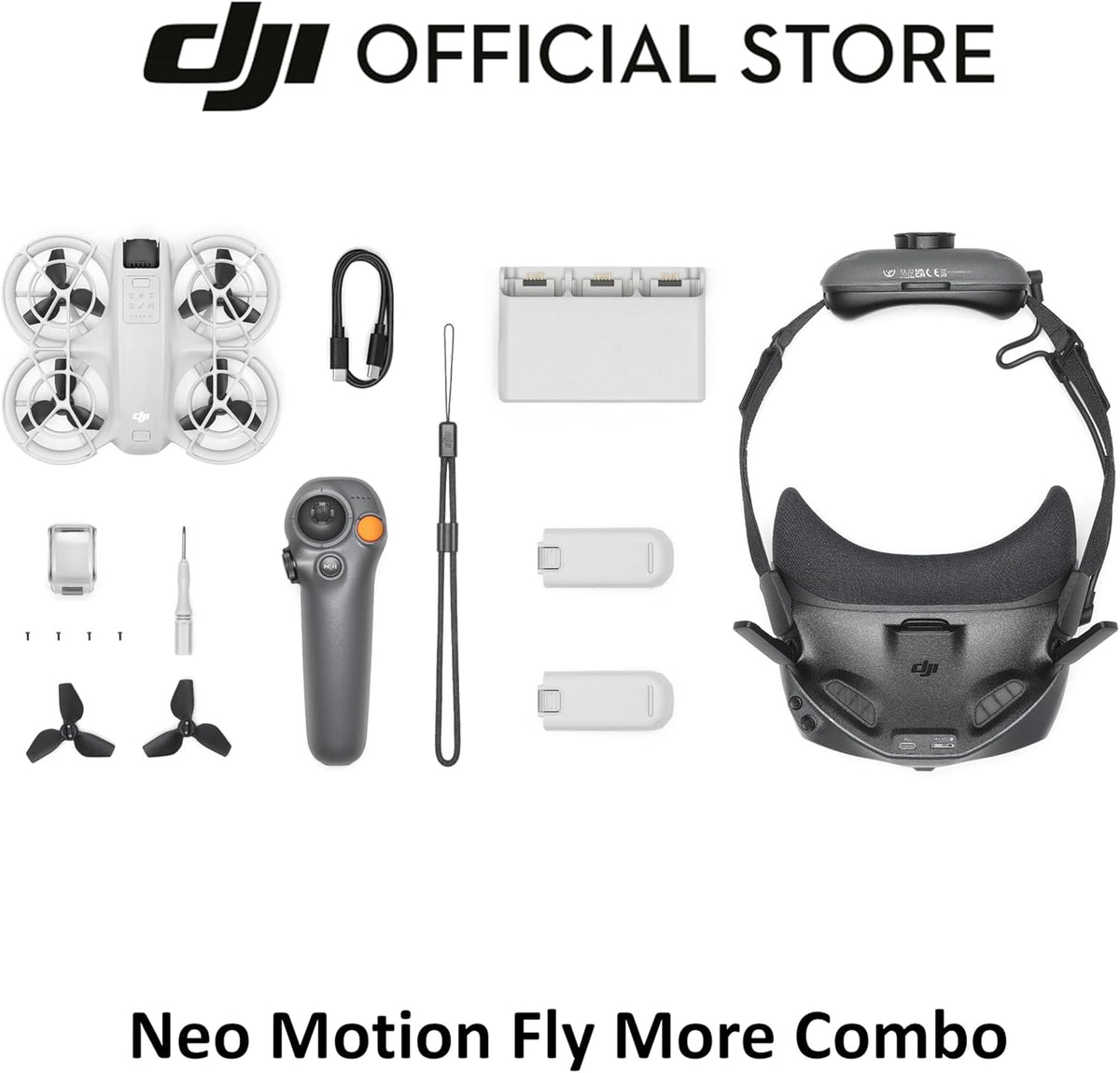 DJI Neo Motion Fly More Combo, Mini Drone with 4K UHD Camera for Adults, 135g Self Flying Drone with RC Motion 3 and 3 Batteries