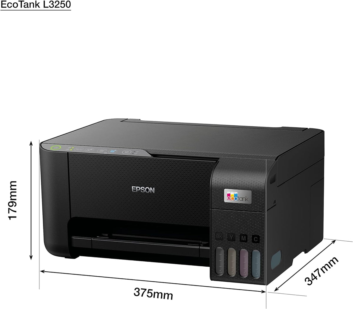 EPSON EcoTank L3250 A4 Color 3-in-1 Printer, With Wi-fi Direct, 5760 x 1440 DPI Resolution, 33ppm Print Speed, 30 Sheets Output Tray, 100 Sheets Paper Tray, Black