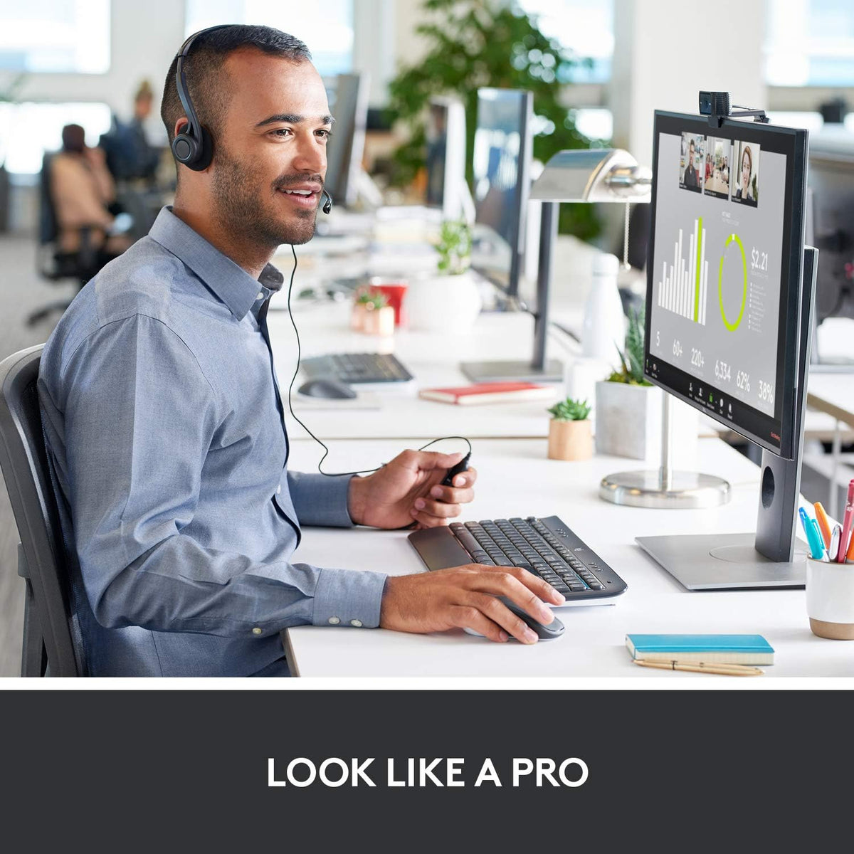 Logitech C920S HD Pro Webcam, Full HD  Clear Stereo Audio, Privacy Shutter, PC/Mac/Laptop/Tablet/XBox - Black